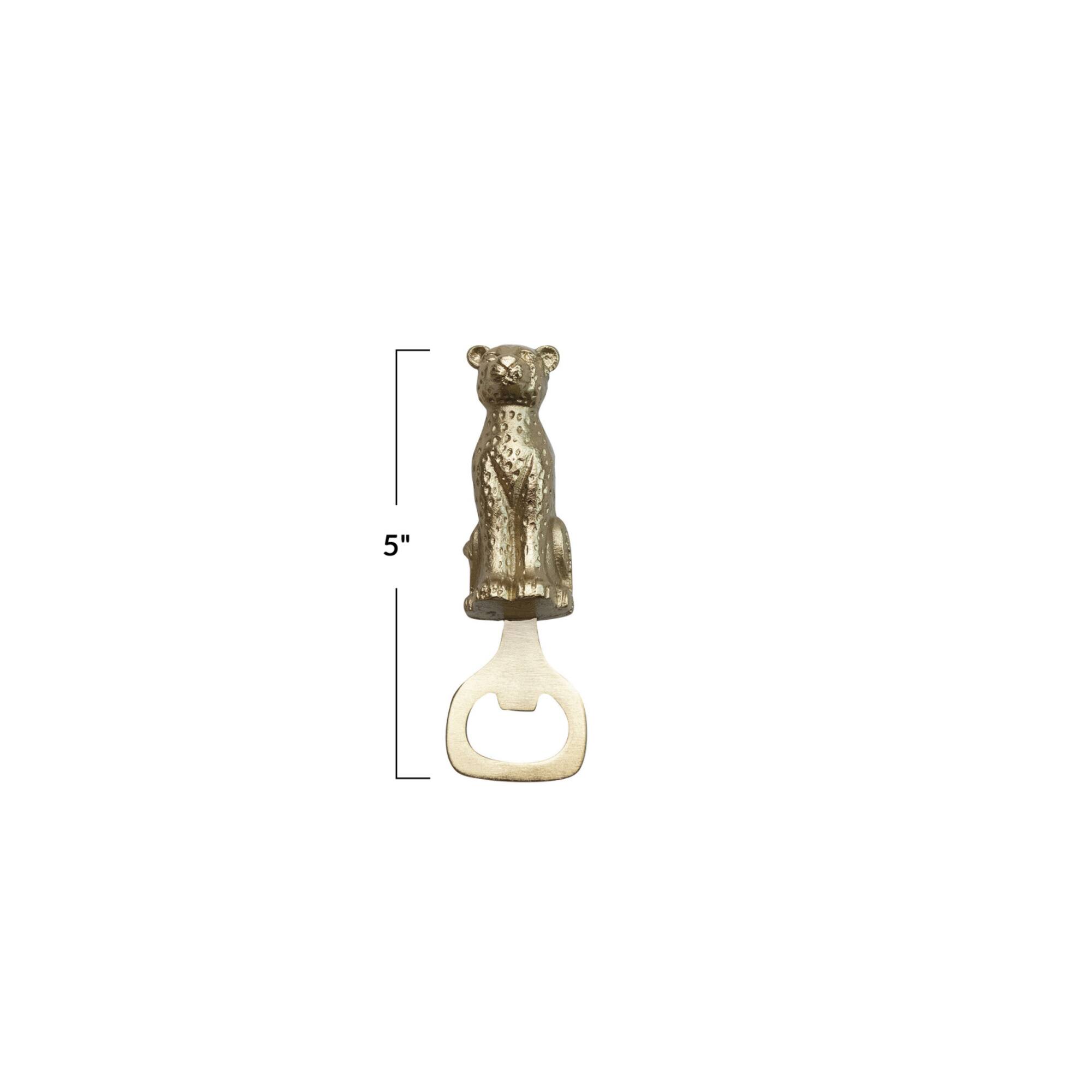 Hello Honey® Gold Antique-Style Cheetah Bottle Opener